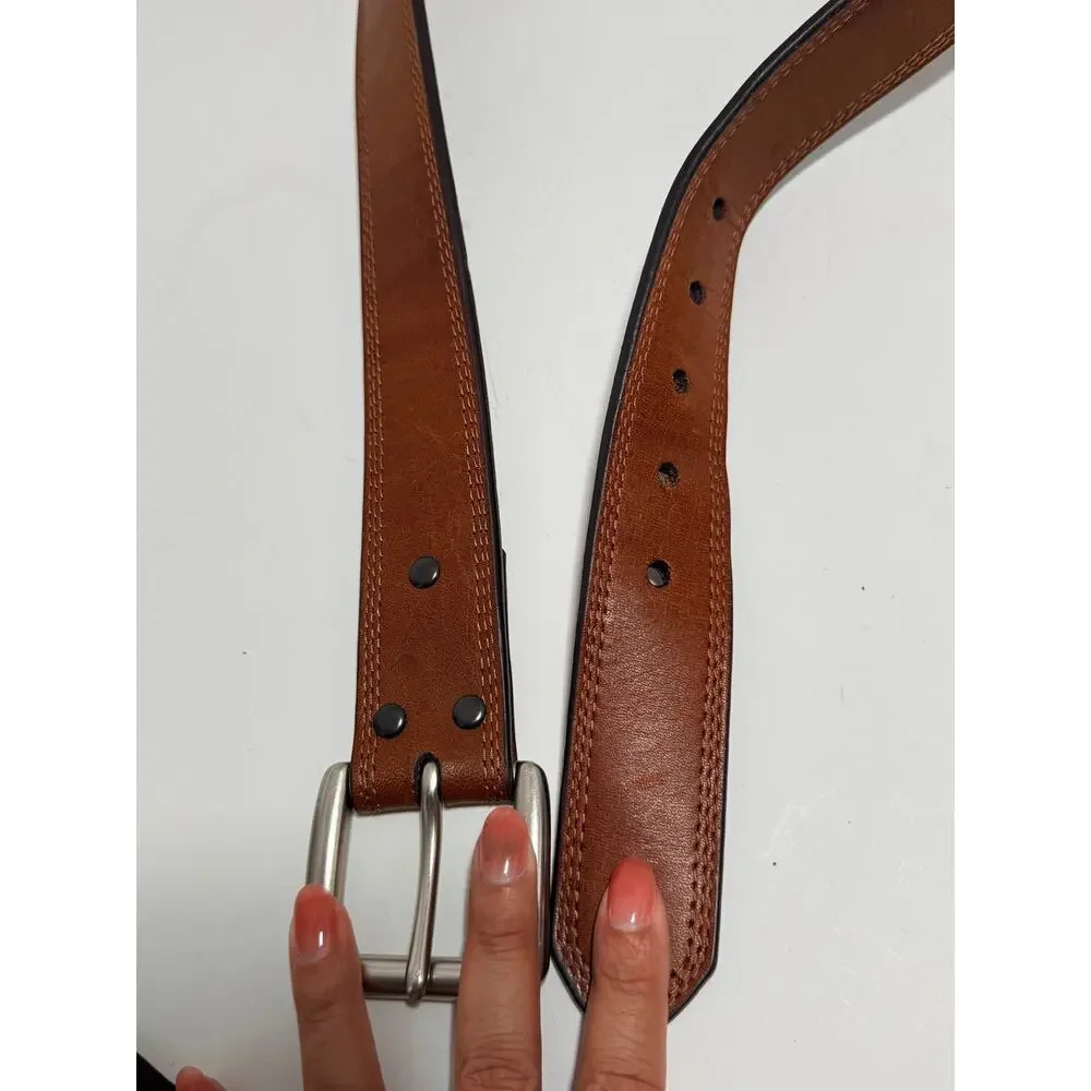 Ariat Brown Leather Men's Belt with Silver Buckle